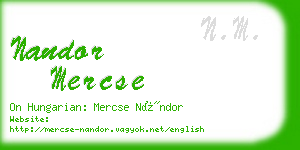 nandor mercse business card